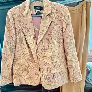 Peck & Peck Pink and Cream Textured Blazer
